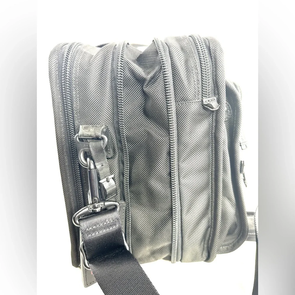 Tumi Black Ballistic Canvas Expandable Large Attaché Briefcase Laptop Bag Office